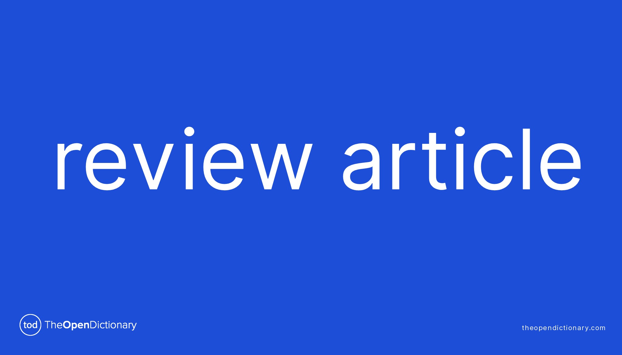 meaning of article review